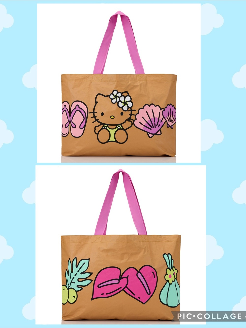 ALOHA Collection x Hello Kitty Hawaii Exclusive Reversible Holo Holo Tote Bag - Picture 9 of 16